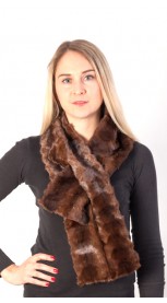 Brown mink fur scarf - Created with mink fur remnants